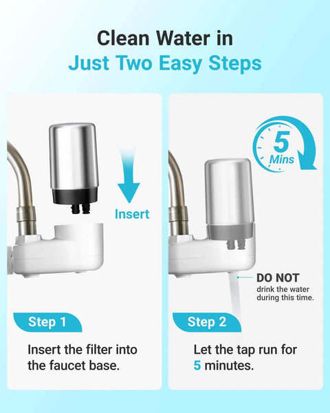 Step-by-step guide for installing Replacement Faucet Water Filter For Brita On Tap Systems, Easy No Tools Install, 100 Gallon Life
