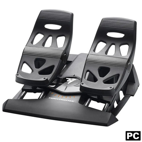 Precision Flight Sim Rudder Pedals for PS5, Xbox, and PC With Long Travel Axis, close-up view highlighting smooth pedal design