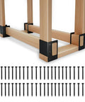 Eight Pack Firewood Storage Rack For Indoor Outdoor Use Built To Last With Adjustable Heavy Duty Powder Coated Steel Log Holder frame and screws