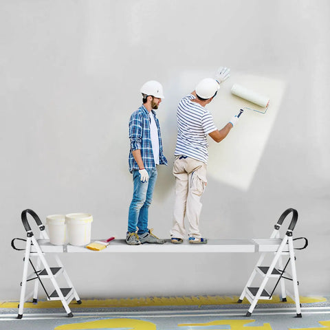 Aluminum Telescoping Work Plank 9 To 15 Ft Adjustable Length 12.5 Inch Wide Platform 500 Lb Capacity Built Tough Aluminum Work Stand For Construction And Home Projects used for wall painting