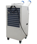 Heavy Duty Commercial Portable Air Conditioner With Massive 14L Tank Delivers Non Stop Cooling For Shops Hospitals And Outdoor Events, rear view showing dual exhaust hoses.