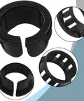 60 Pack Three Quarter Inch Opened Snap Bushings For Cable Grommets OSB 19 Nylon Black Durable Shield Against Cable Abrasion In Demanding Environments And Easy Cable Management, black nylon open bushing