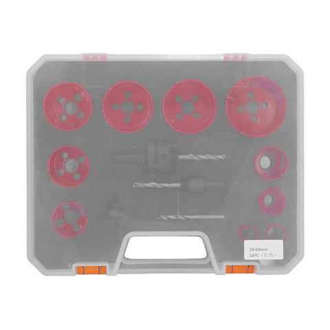Super Cool Universal Hole Saw Set Cutting 3 To 2.5 Inch For Metal Wood And Plastic With Durable Hss Blades Fast Install No Tools And Handy Storage Box That Is Totally Rad For Any Home Repair Project. 16-piece hole saw set in storage case