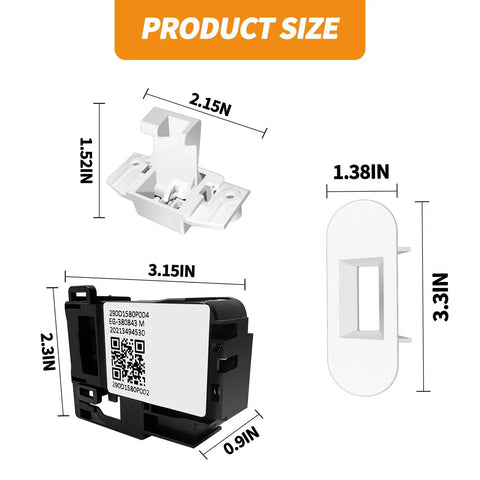 Durable Lid Lock Kit For GE And Hotpoint Washers Replacement WH01X27954 With Easy Plug And Play Install And Pro Grade Build Replaces WH01X26114 WH01X24114 EG380843M 290D1580P004 290D1580P002, product size diagram with dimensions