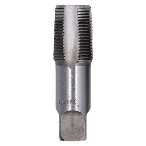 5 Piece NPT Pipe Tap Set In Carbon Steel With Accuracy Ground Threads And Square Shank For Plumbing And Automotive Threading Includes 3/4 1/2 3/8 1/4 And 1/8 Inch Beefy Heavy Duty Tool For Quick Repairs And Long Life, carbon steel pipe tap close-up