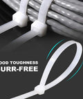 16 Inch Heavy Duty Cable Ties 100 Pack Self Locking Nylon Wire Ties White With 70 Pound Tensile Strength Heat And UV Resistant in use