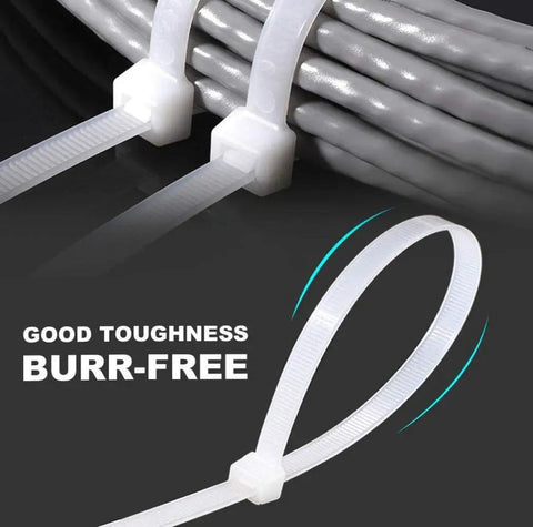 16 Inch Heavy Duty Cable Ties 100 Pack Self Locking Nylon Wire Ties White With 70 Pound Tensile Strength Heat And UV Resistant in use