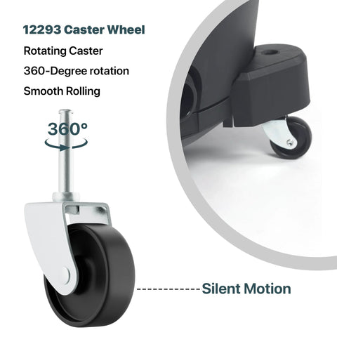 Two Pack Replacement Caster Wheels For Wet Dry Vacuum Cleaners Compatible With Ridgid Craftsman DeWALT Models 12293 close-up