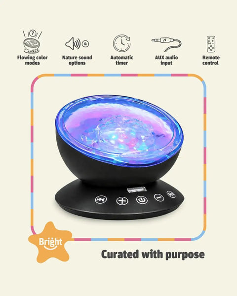 Calming Autism Sensory Sea Lamp Night Light Projector With 7 Light Modes And Color Changing Music Player Soothing Nature Sounds
