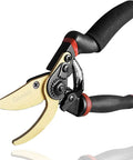 8.5 Inch Rotating Bypass Pruning Shears With Titanium Coated SK5 Blade, Heavy Duty Garden Pruners, Soft Cushion Grip Handle.