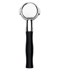 Badass All Stainless Steel Unibody Bottomless Portafilter With Integrated High Extraction Basket For Breville Dual Boiler Espresso Machine Compatible With Bes900xl Bes920xl Bes980xl, showing sleek design.