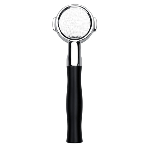 Badass All Stainless Steel Unibody Bottomless Portafilter With Integrated High Extraction Basket For Breville Dual Boiler Espresso Machine Compatible With Bes900xl Bes920xl Bes980xl, showing sleek design.