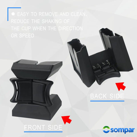 Front and back view of Center Console Cup Holder Divider Insert Black For Lexus RX350 RX450H 2010 2011 2012 2013 2014 2015