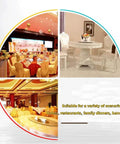 Top Tier Tempered Glass Lazy Susan Rotating Kitchen Turntable Featuring 360 Degree Slick Spin for dining table setups in restaurants.
