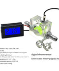 Three-Way Water Cooling Flow Meter With Blue LED Thermometer For Real-Time Liquid Cooling Systems, Ultra-Precise Flow Readout And Temperature Monitoring For PC Builds, DIY Water-Cooling Loops, And High-Performance Enthusiast Rigs, 10mm hose