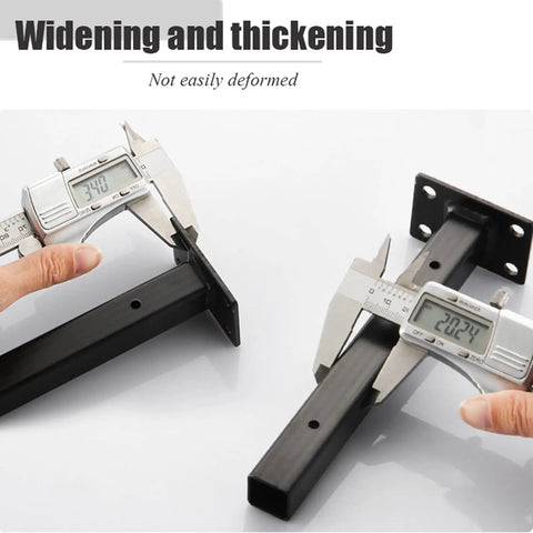Measuring Hella Sturdy Black Industrial Floating Shelf Brackets Set Of Two Heavy Duty Wall Mount Supports in thickness.