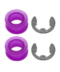 Toyota Automatic Transmission Gear Shift Cable Bushing And Clip Repair Kit 2-Pcs 33835-08010, includes purple bushings and metal clips.