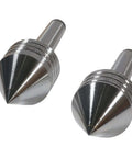 Two Carbide Tipped Wood Lathe Live Center 2MT Morse Taper Shank With 8mm Carbide Tip 60 Degree Point shown side by side