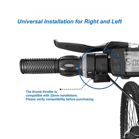 Upgraded Ebike Thumb Throttle 130X Waterproof 3 Pin Connector For 12V To 72V Controllers Universal Fit Easy Install Left Or Right On 22.2 Millimeter Handlebars Speed Control Accelerator For Electric Bike And Scooter Conversions