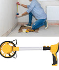 Eujgoov Digital Measuring Wheel Backlit 100000FT Maximum Range in use, showcasing measurement wheel and handle design.