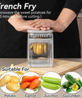 Badelite French Fry Cutter 3-in-1 potato/onion chopper with transparent hopper and stainless steel blades