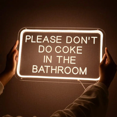 Please Don't Do Coke In The Bathroom LED Neon Sign USB Powered For Bedroom Game Room Bar Or Home Decor 15.8 By 9.8 Inches