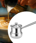 Turkish Coffee Pot Water Kettle With Long Handle For Easy Pouring And No Spill Comfortable Grip Stainless Steel Melting Pot 720ml