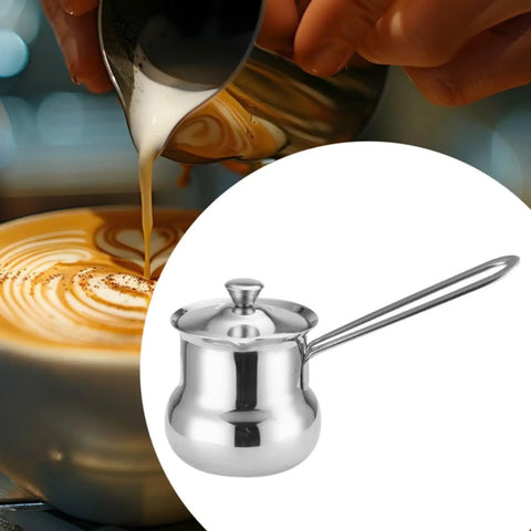 Turkish Coffee Pot Water Kettle With Long Handle For Easy Pouring And No Spill Comfortable Grip Stainless Steel Melting Pot 720ml