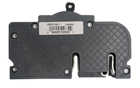 100 Amp Zinsco QCAL100 Compatible 2-Pole Circuit Breaker 1-1/2 Inch Body ETL Listed For Safe And Reliable Panel Replacement, front view