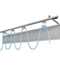 Prowinch heavy-duty flat cable festoon kit, 10 m length, blue cables on aluminum overhead track.