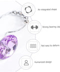 12-Piece Rust-Resistant Shower Curtain Hooks With Purple Rhinestones, stainless steel construction close-up with design features.
