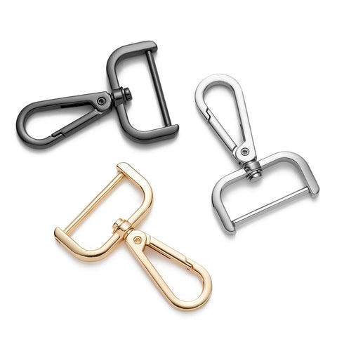 Top Shelf 4Pcs Detachable Swivel Snap Hooks And Screw Bar Swap Bag Straps Like A Pro featuring gunmetal, silver, and gold finishes.