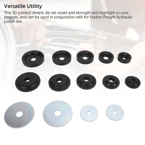 Heavy Duty Dimple Die Set For Sheet Metal Carbon Steel Flared Hole Dies With Backing Discs Reinforced Nylon Housing