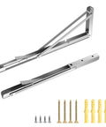 Two Pack Folding Shelf Brackets L Shaped Wall Mounted Triangle Angle DIY Heavy Duty Support For Shelves And Tools, screws included