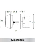 Satin Chrome Single Cylinder Deadbolt Lock For Commercial Security Built Tough ANSI Grade 1 UL Three Hour Fire Rating Interior Or Exterior Use Fits Doors From One And Three Eighths To Two Inches Thick Adjustable Backset Two And Three Eighths Or Two And with dimensions detailed in diagram