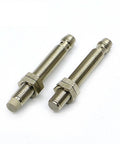 TRC08 1.5DN M8 Connector Small Motion Sensor Photoelectric Sensor With Compact Build Plug In No Fuss Setup Reliable Detection For Conveyors Robotics Automation And Industrial Machines, two metal M8 sensors