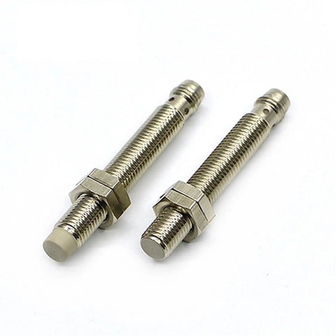 TRC08 1.5DN M8 Connector Small Motion Sensor Photoelectric Sensor With Compact Build Plug In No Fuss Setup Reliable Detection For Conveyors Robotics Automation And Industrial Machines, two metal M8 sensors