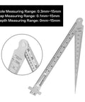 Pro Grade Stainless Steel Taper Welding Gauge For Gap And Depth Measurement, Dual Scale Ruler with 0.1mm to 15mm range