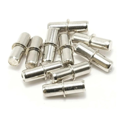 500 Piece Heavy Duty Shelf Support Pins Set For Cabinets And Wardrobes Silver Tone 5mm By 19mm Nickel Plated Iron Durable Cabinet Hardware Image