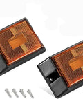 Amber LED Side Marker Lights With 4 LEDs Per Light Sealed Submersible Reflector Lamps Waterproof For 12V Boat Trailer Truck Marine RV