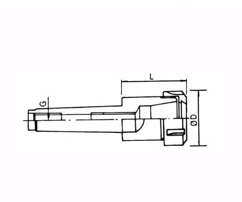 Technical drawing of Beefy Pro-Grade MT2 Morse Taper Collet Chuck Tool Holder Set dimensions.