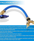 6.0L Oil Cooler Flush Kit With T Port And Aluminum Anodized Adapter VT365 VT275 Replacement for 2003 to 2010 Diesel Engines, installation view