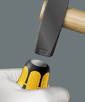 Kraftform Plus 932 A Slotted Screwdriver 9mm Head 6 Inch Blade Length, handle with impact cap being struck by a hammer
