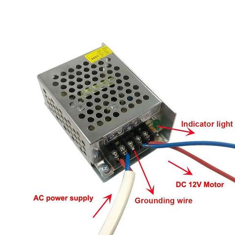 12V 2A DC Transformer Power Supply For 110V To 220V AC Input Converts To Stable 12V DC For Motors And Gadgets Easy Plug And Play Voltage Converter Safe Reliable Power Unit with wiring connections.