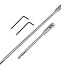 Four Piece Quarter Inch Spade Drill Bit Extension Set With Hex Shanks And Hex Keys, shown with 6 and 12 inch extensions, for woodworking