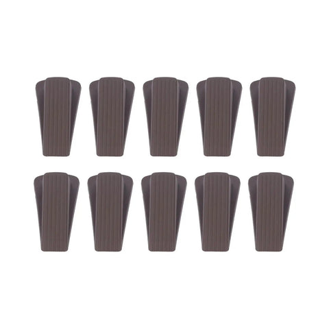 10 Pack TPR Wedge Door Stops for Home Office Durable No Punching Design Flexible Rubber arranged in two rows