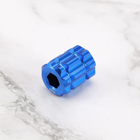 Blue aluminum tool for Two Pack Aluminum Crank Adjusting Caps with Tool for Shimano Deore XT SLX XTR UT DA M20 Hollow Cranksets.