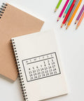 Top Shelf Date And Week Number Clear Stamps Silicone Rubber Cling Set For Scrapbooking Journaling on spiral notebooks.