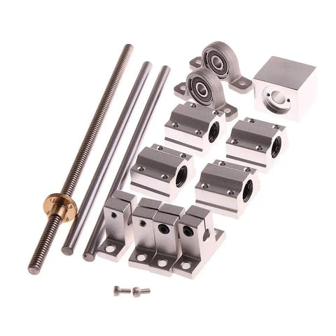 Heavy Duty T8 Lead Screw Kit With Linear Guide Rail And Tough Aluminum Carriage Blocks For Smooth 3D Printer CNC Machine Upgrades No Sweat Assembly Rock Solid Build Quality 16 Piece Set Precision Ground Threads