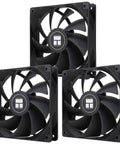 Three TL-C12C X3 120mm PWM CPU Fans with S-FDB Bearing, showcasing ultra-quiet 1550RPM cooling for PC builds